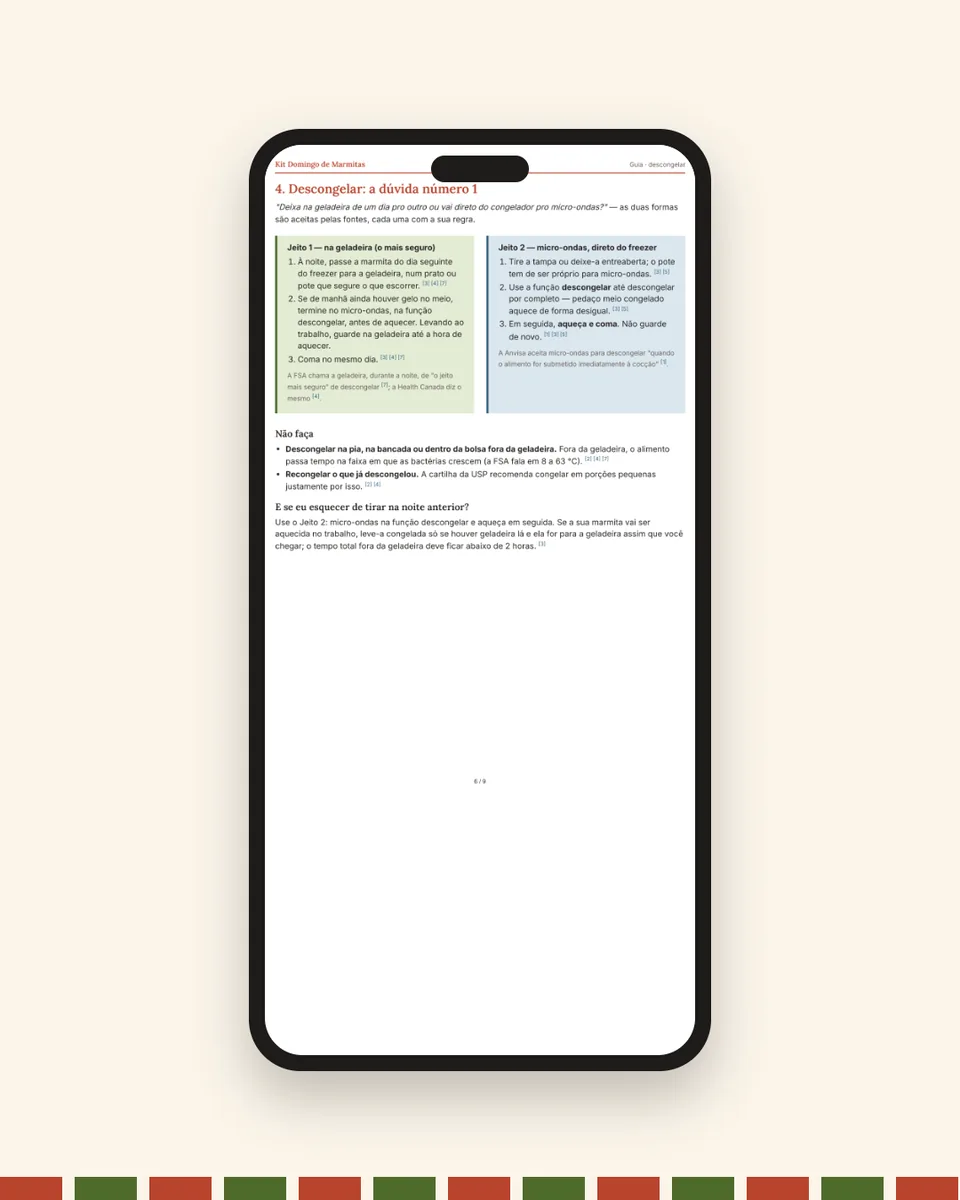 Guia Congelar e Descongelar para Não Ficar Aguada (PDF, ~9 p.): como é por dentro